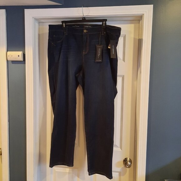 Liverpool Jeans Womens 24W Straight‎ Hugger Shaping Mid Rise Dark Wash Stretch - Picture 2 of 14
